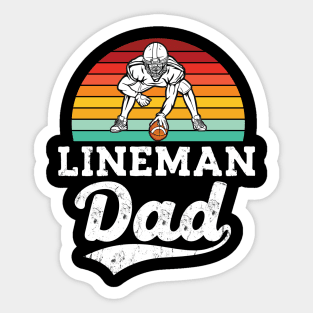 Proud Lineman dad vintage Offensive Lineman Retro football Sticker